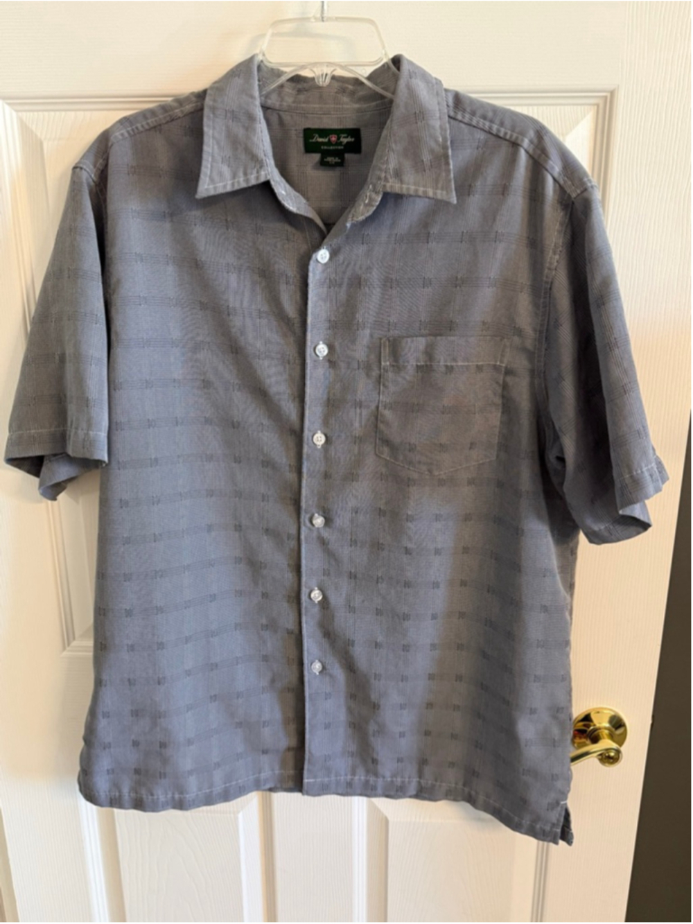 David Taylor Gray Plaid Button Down Casual shirts Size L